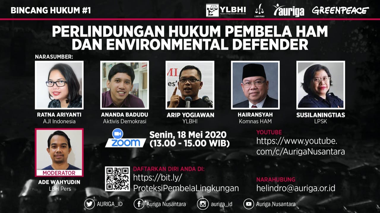 Bincang Hukum #1: perlindungan terhadap pembela lingkungan
